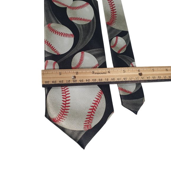 Ralph Marlin Mens Necktie Tie Just Balls 2003 Baseball Sports Work Dad Gift - Picture 3 of 5